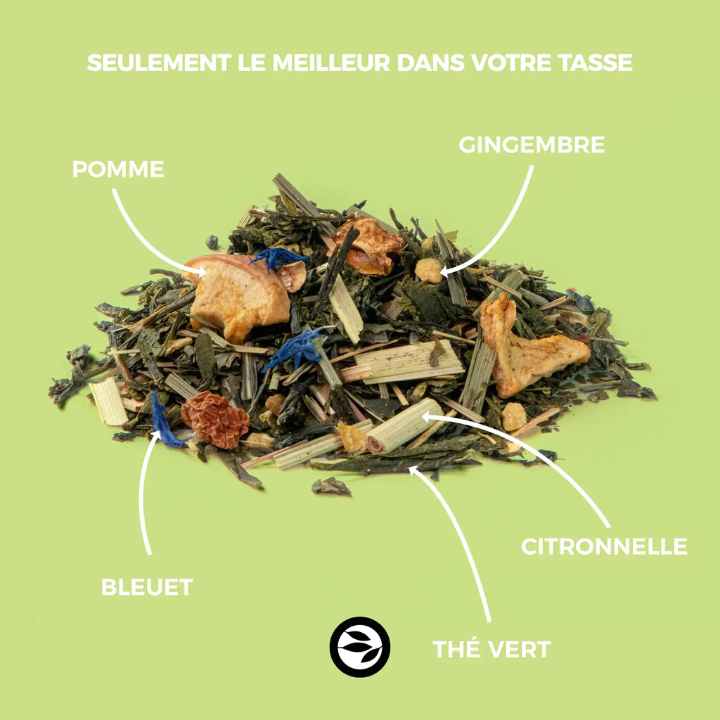 Thé vert glacé pomme & gingembre