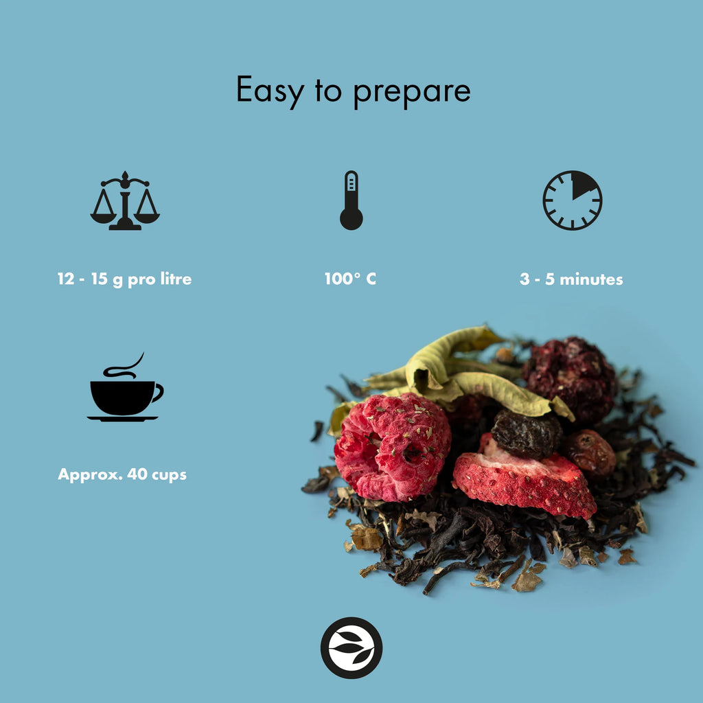Préparation du thé noir aux fruits rouges Terre Infusée