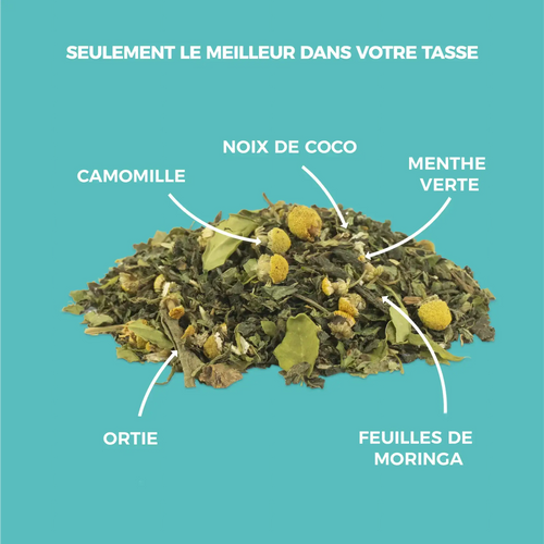 Infusion bio coco & citron vert avec thé vert